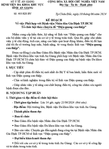 ke hoach ve viec phoi hop voi benh vien nhan dan gia dinh tp hcm to chuc hoi thao chuyen de  ??dien quang can thiep