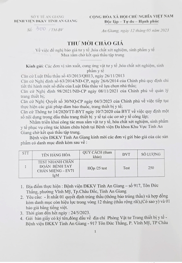 thu moi chao gia vat tu trang thiet bi y te thang 05