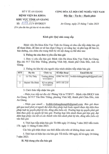 thu moi chao gia ve viec bao tribao duongsua chua cho trang thiet bi